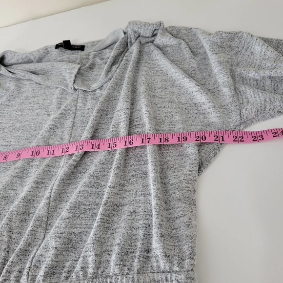 Banana Republic Factory Dress XL Light Gray Knit Drape Neckline Elastic Waist - Picture 8 of 11